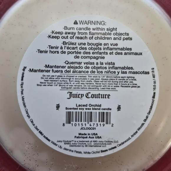 Juicy Couture Laced Orchid Glitter Pink Candle - Picture 9 of 9